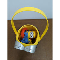 Despicable Me Minions Toy Storage Bucket With 3 Figurines - Yellow & Blue - 10" Tall