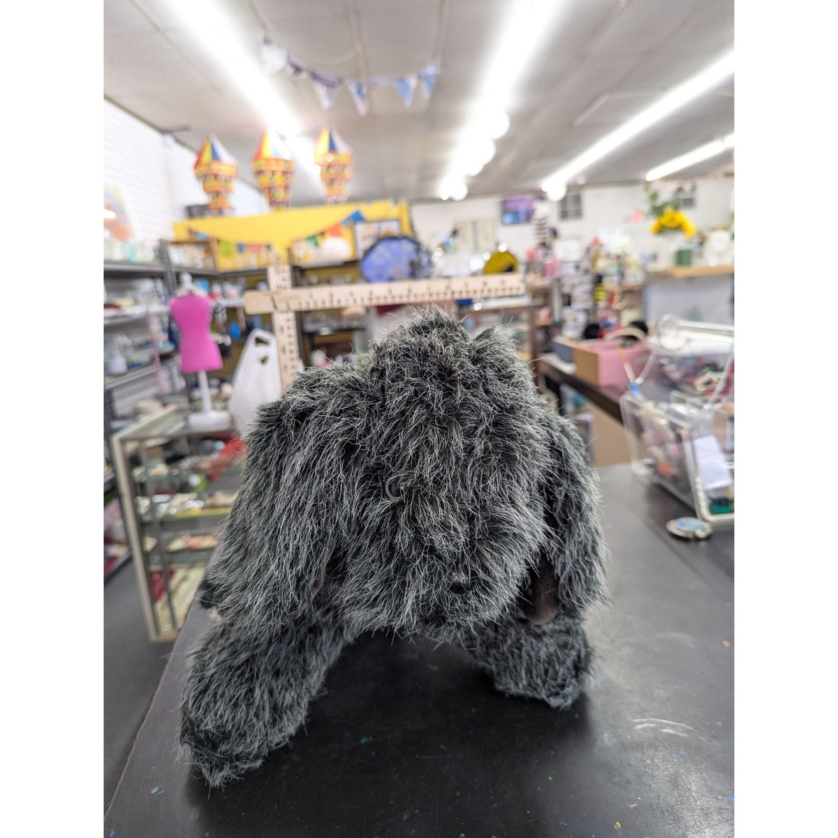 Handmade Furry Gray Animal Plush Dog Sergeant Collectible Mrs. Geppetto