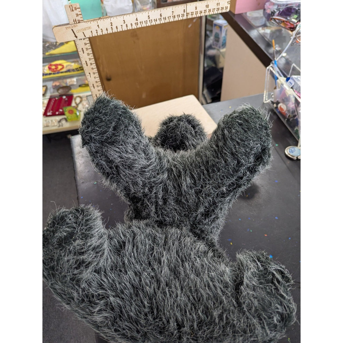 Handmade Furry Gray Animal Plush Dog Sergeant Collectible Mrs. Geppetto