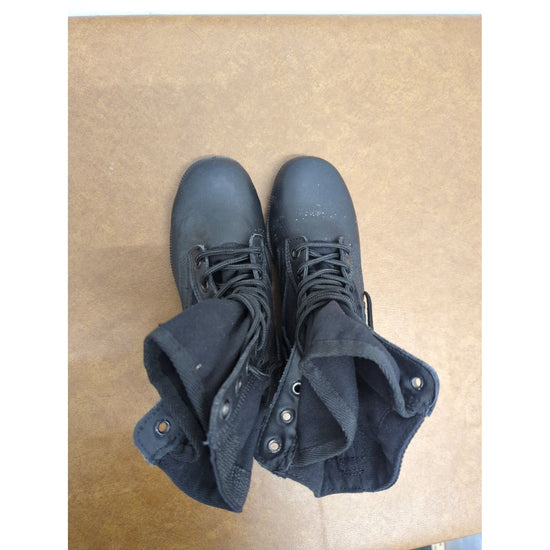 Black Tactical Combat Boots Size 5 Durable Rubber Sole Military Style Heavy Duty