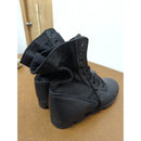 Black Tactical Combat Boots Size 5 Durable Rubber Sole Military Style Heavy Duty