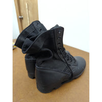 Black Tactical Combat Boots Size 5 Durable Rubber Sole Military Style Heavy Duty