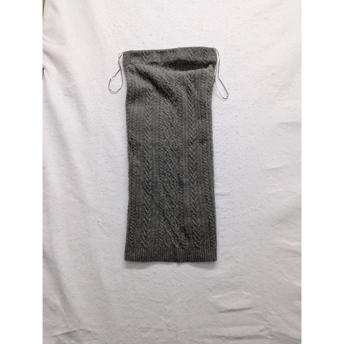 Lauren Ralph Lauren Gray Cable Knit Wool Blend Neck Warmer Scarf XS
