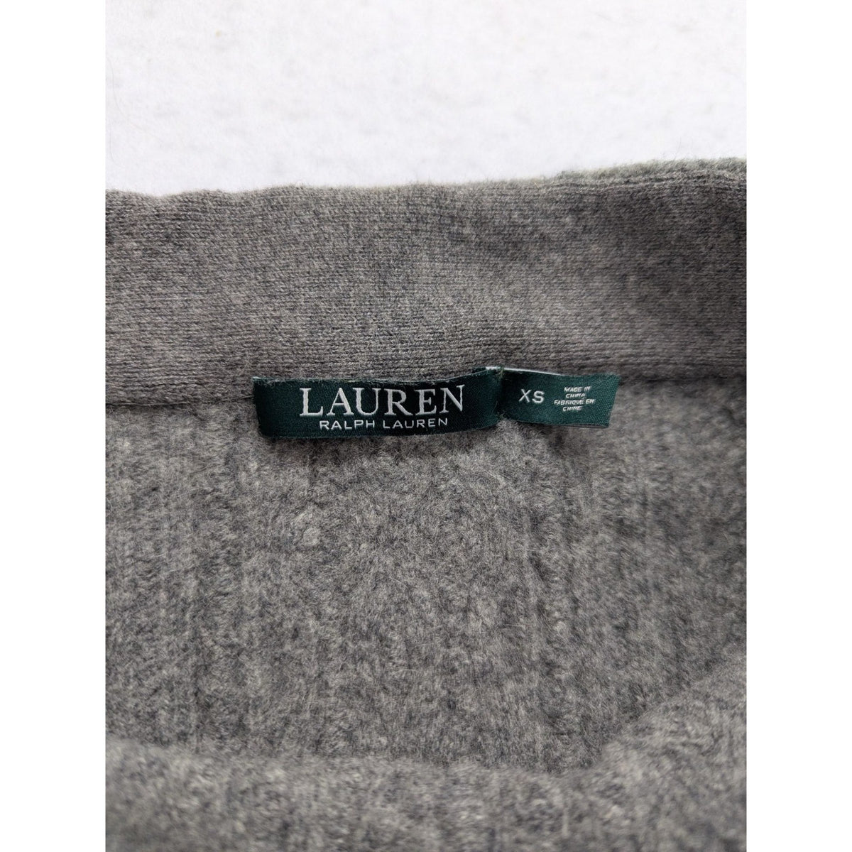 Lauren Ralph Lauren Gray Cable Knit Wool Blend Neck Warmer Scarf XS