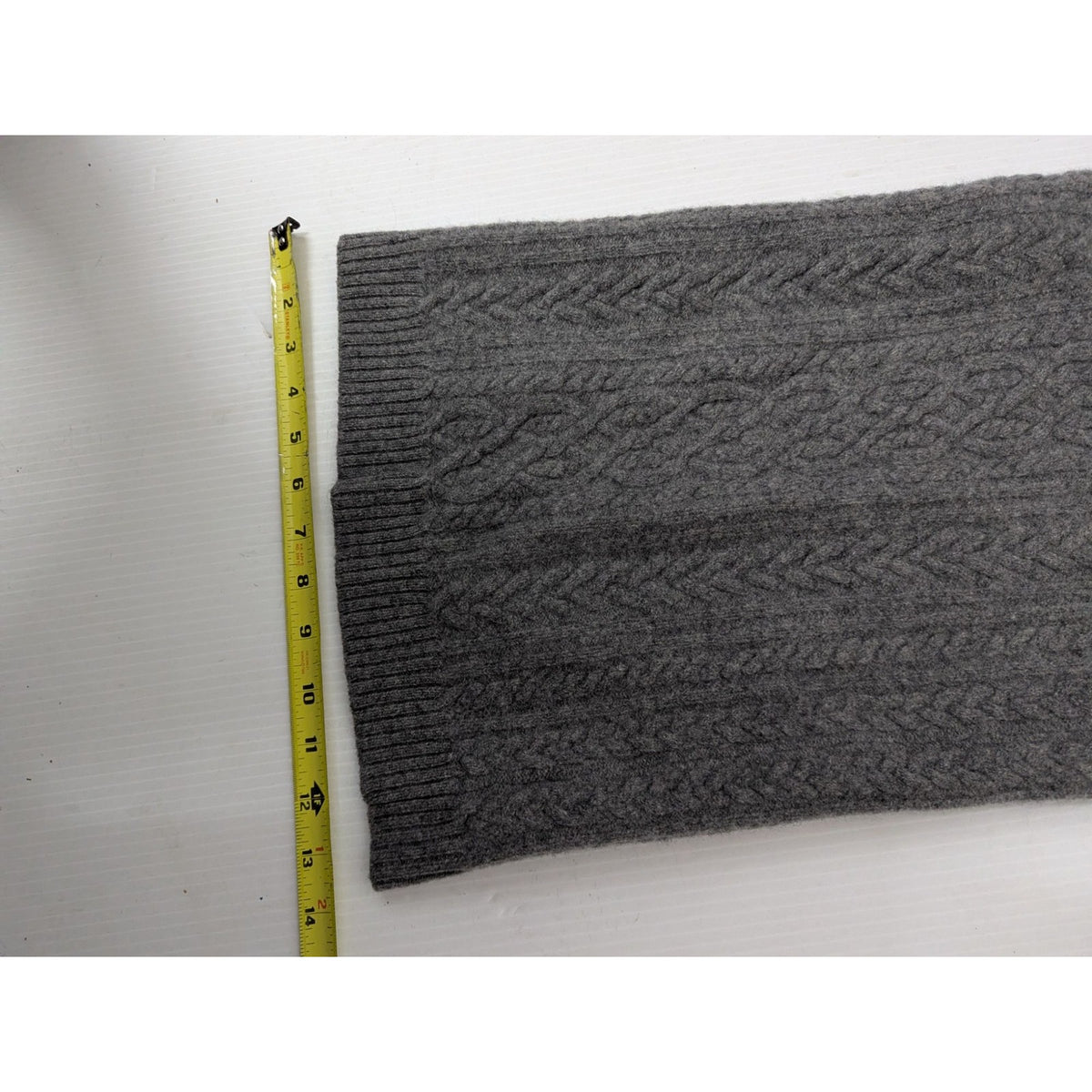 Lauren Ralph Lauren Gray Cable Knit Wool Blend Neck Warmer Scarf XS