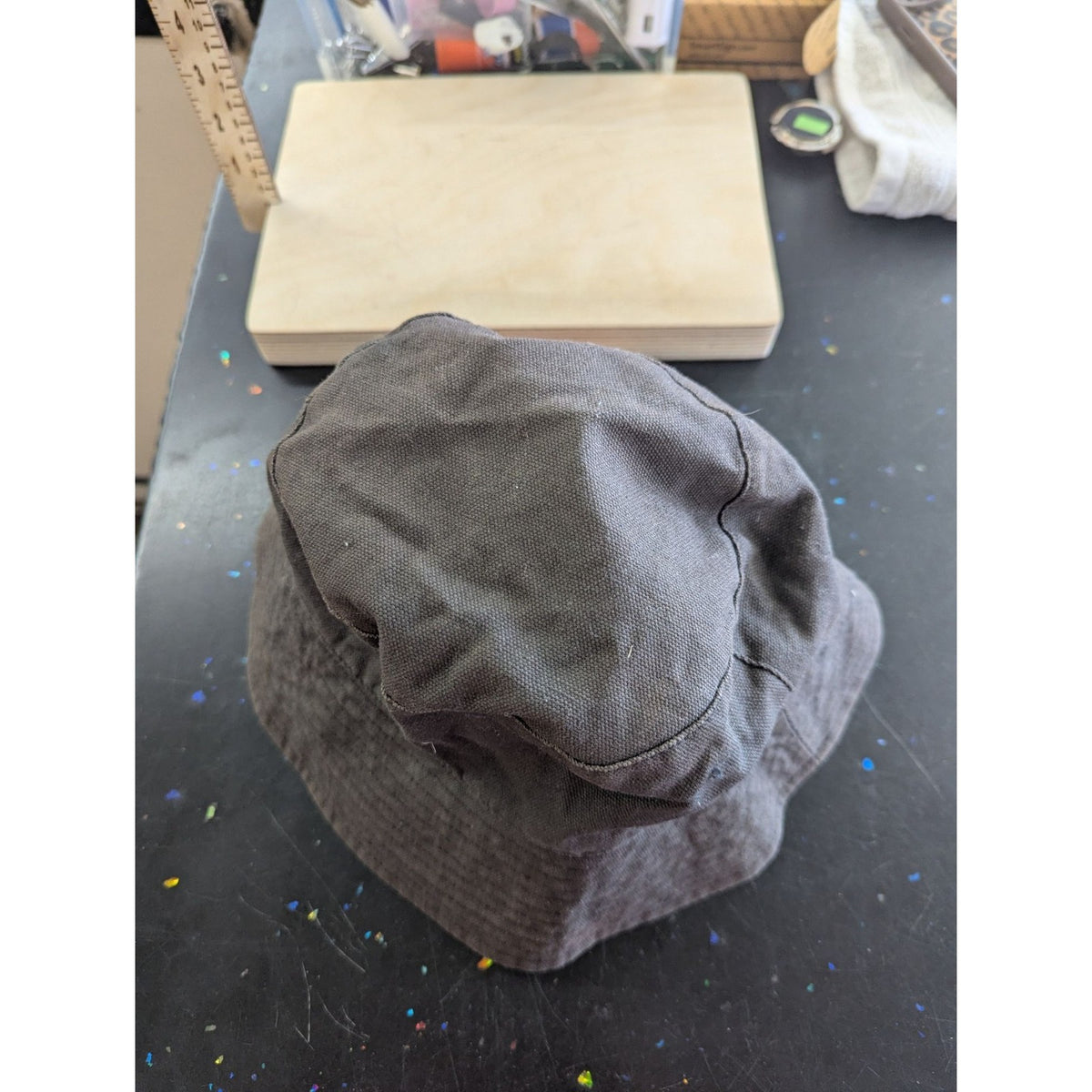 Universal Thread Black Bucket Hat Cotton Blend Adjustable Strap