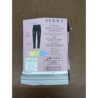 Serra Ladies Faux Leather Leggings With Contoured Waistband & Smoothing Fit Size L Black
