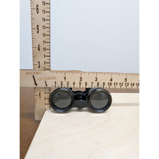 Vintage Black Antique Field Binoculars With Leather Finish