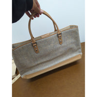 Indeed Woven Tote Bag With Faux Leather Trim & Dual Handles