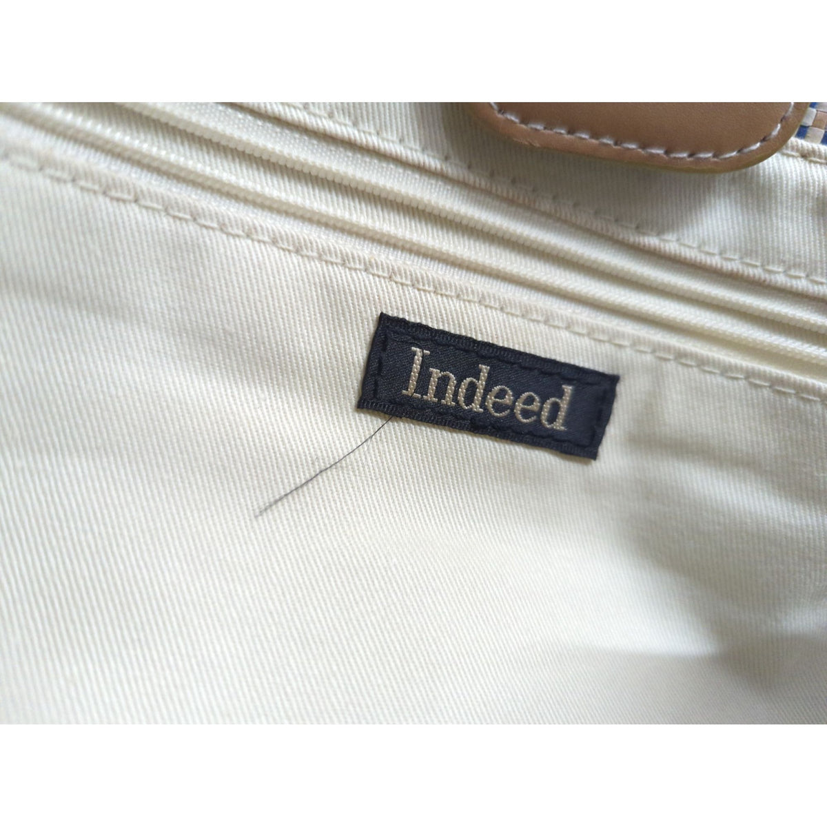 Indeed Woven Tote Bag With Faux Leather Trim & Dual Handles