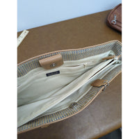Indeed Woven Tote Bag With Faux Leather Trim & Dual Handles
