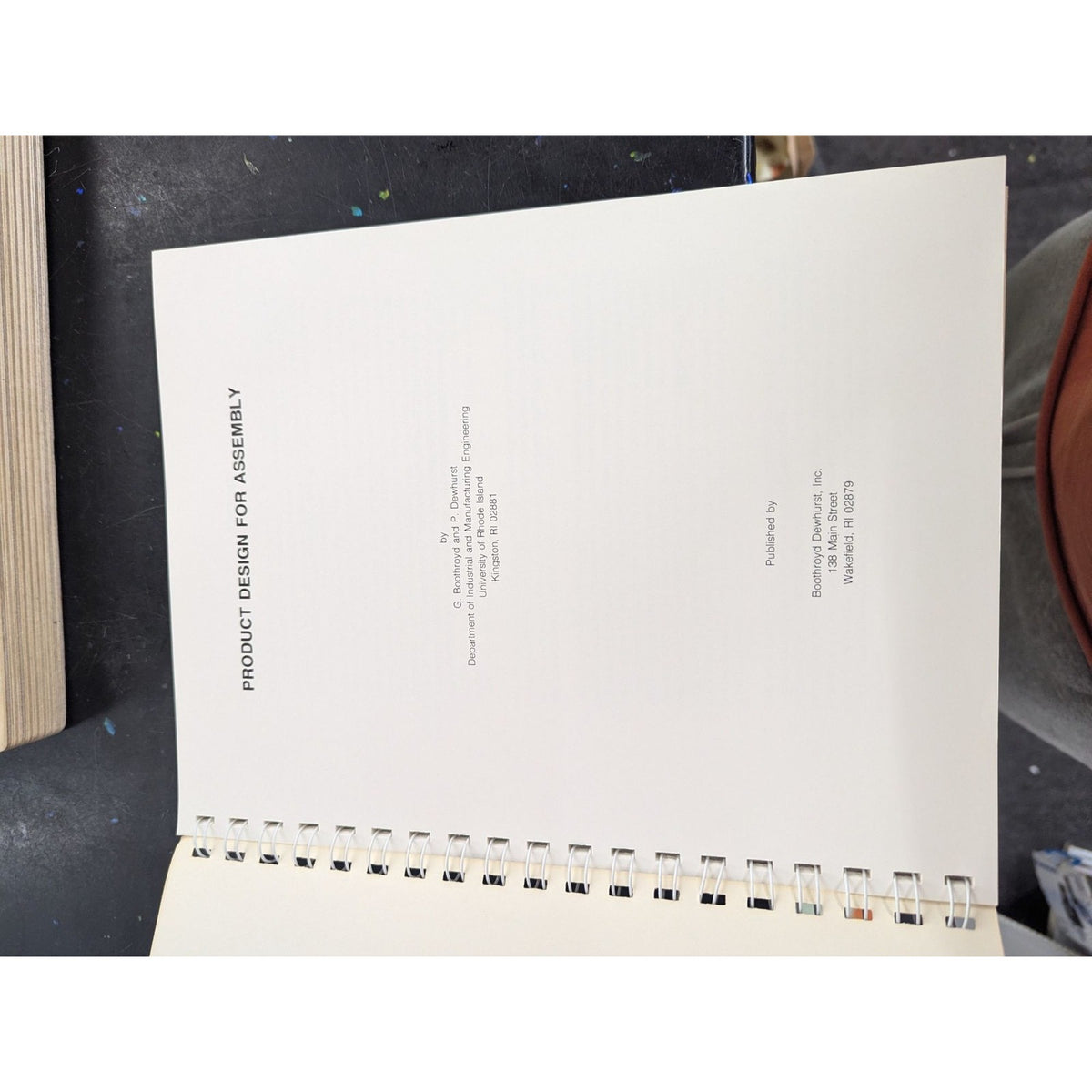 Product Design For Assembly Textbook Vintage Technical Reference Book