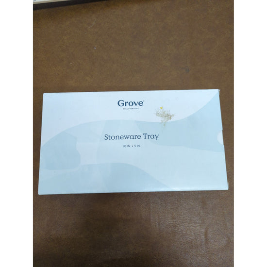 Grove Collaborative Stoneware Tray 10"x5" White Dishwasher Safe