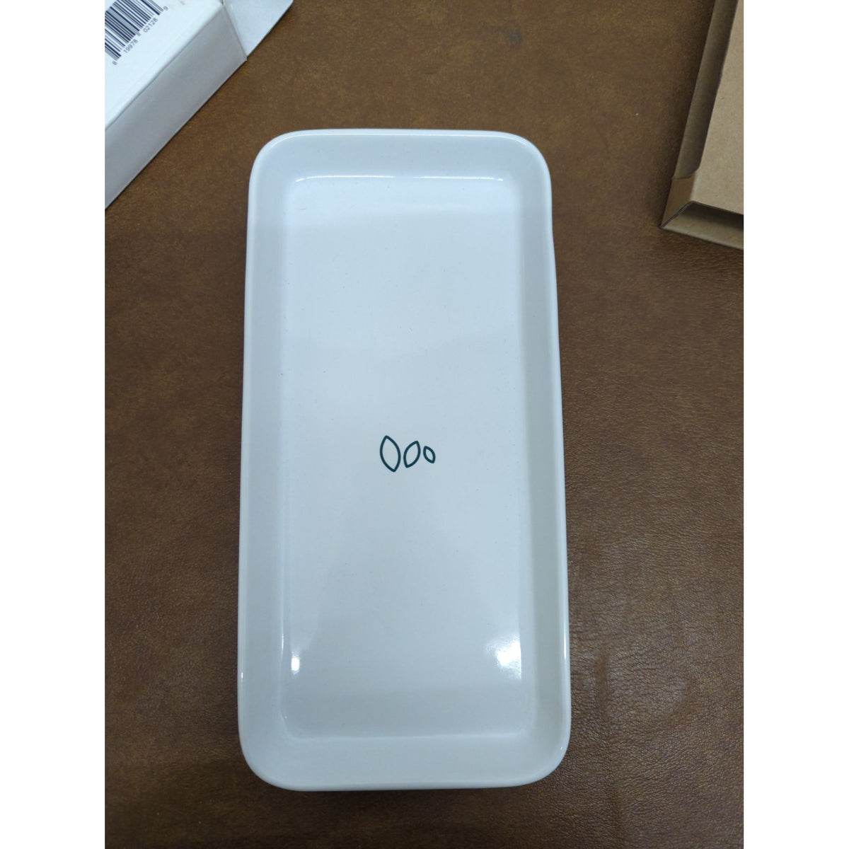 Grove Collaborative Stoneware Tray 10"x5" White Dishwasher Safe