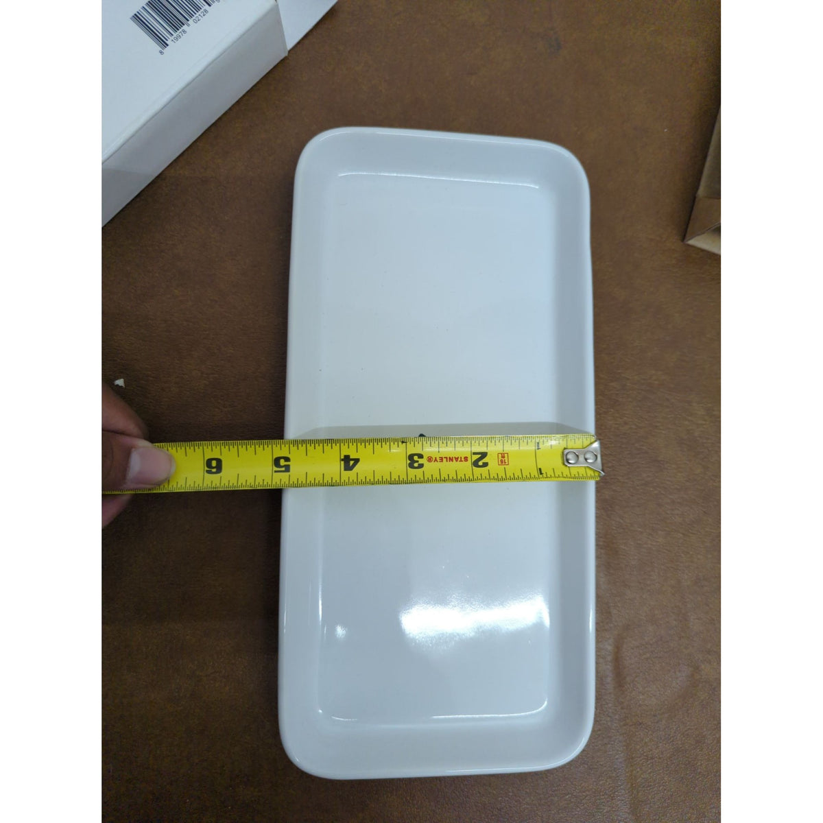Grove Collaborative Stoneware Tray 10"x5" White Dishwasher Safe