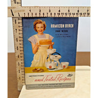 Vintage Hamilton Beach Food Mixer Instruction Manual with Tested Recipes 1948