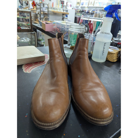 Mens Brown Leather Chelsea Boots With Vibram Sole Size 46