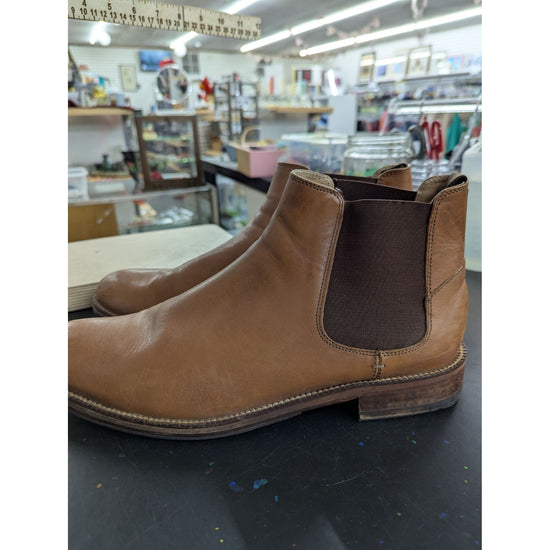 Mens Brown Leather Chelsea Boots With Vibram Sole Size 46