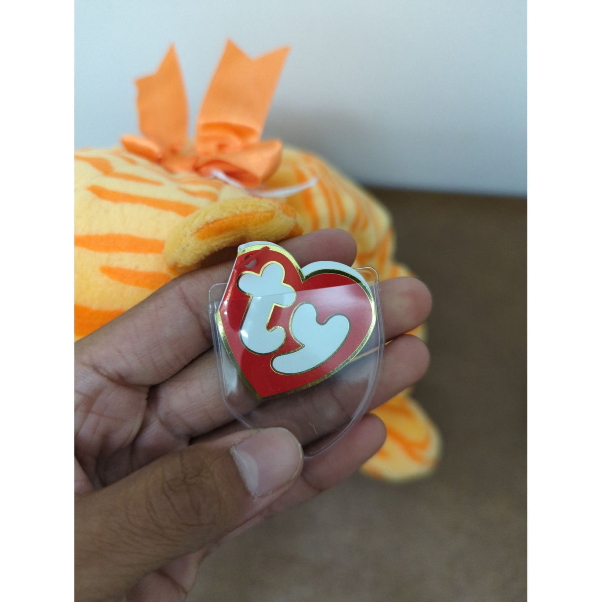 Ty Beanie Babies Plush Tiger Orange Striped Stuffed Animal 12 Inches