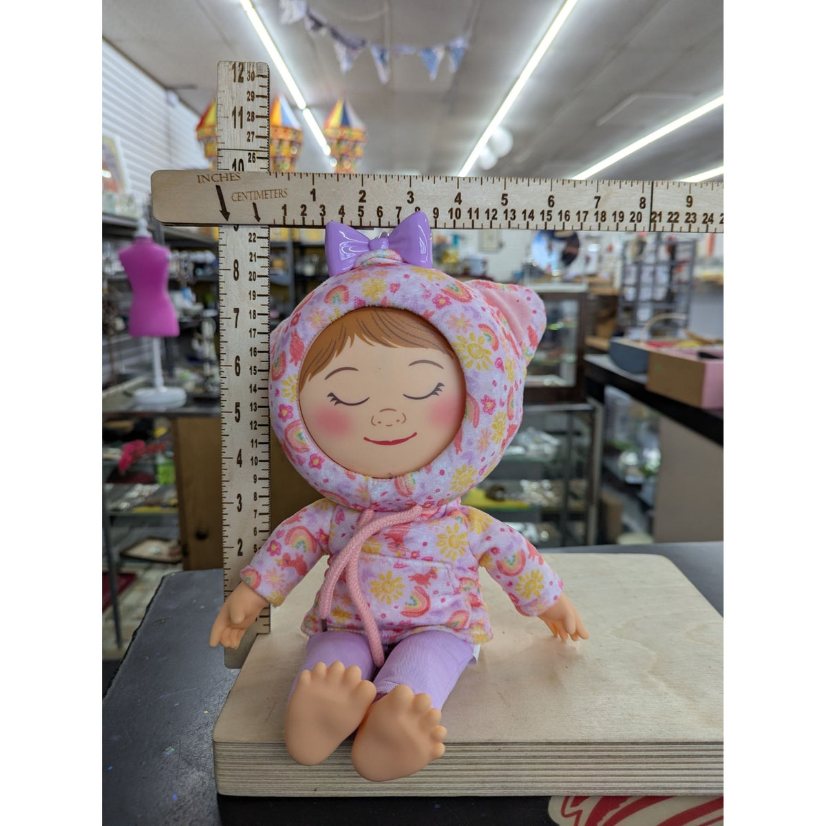 Sunny Days Entertainment Sleeping Baby Doll With Floral & Rainbow Hoodie 11 Inches