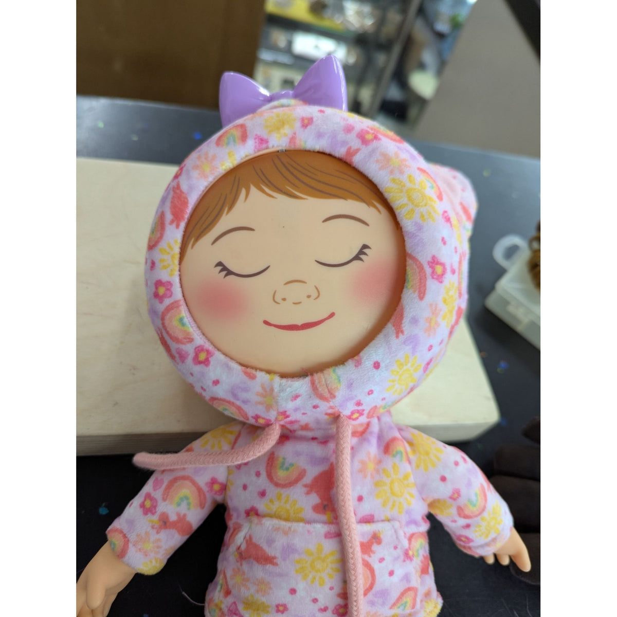 Sunny Days Entertainment Sleeping Baby Doll With Floral & Rainbow Hoodie 11 Inches
