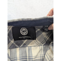 Weatherproof Mens L/G Plaid Button-Up Shirt Blue/White Long Sleeve Durable & Com