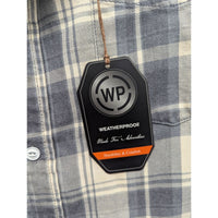 Weatherproof Mens L/G Plaid Button-Up Shirt Blue/White Long Sleeve Durable & Com