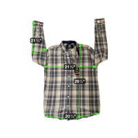 Weatherproof Mens L/G Plaid Button-Up Shirt Blue/White Long Sleeve Durable & Com