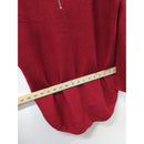 Michael Kors Red Long-Sleeve Knit Sweater With Back Gold Zipper Hi-Low Hem Womens Size Small