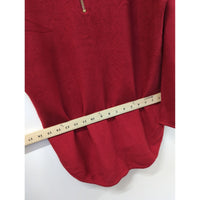 Michael Kors Red Long-Sleeve Knit Sweater With Back Gold Zipper Hi-Low Hem Womens Size Small
