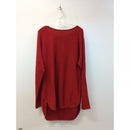 Michael Kors Red Long-Sleeve Knit Sweater With Back Gold Zipper Hi-Low Hem Womens Size Small