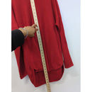Michael Kors Red Long-Sleeve Knit Sweater With Back Gold Zipper Hi-Low Hem Womens Size Small