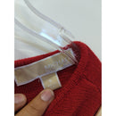 Michael Kors Red Long-Sleeve Knit Sweater With Back Gold Zipper Hi-Low Hem Womens Size Small