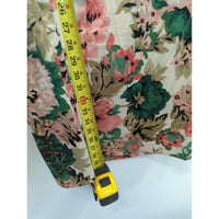 Donna Ricco Floral Sleeveless V-Neck Dress Size 10 Beige Pink Green Knee Length