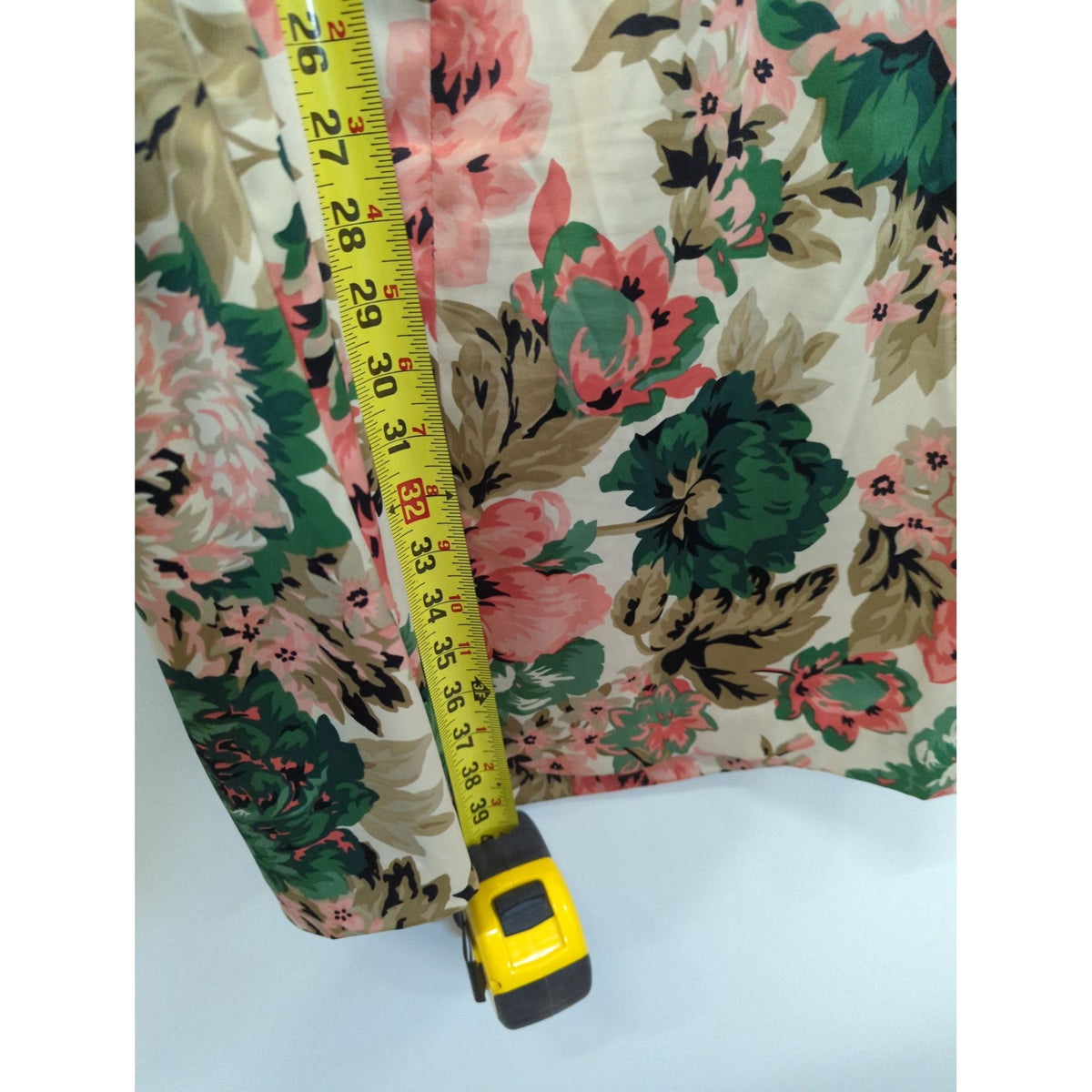 Donna Ricco Floral Sleeveless V-Neck Dress Size 10 Beige Pink Green Knee Length