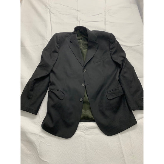 Vitale Barberis Canonico Mens Black Pinstripe Blazer Jacket Super 110s Wool Made