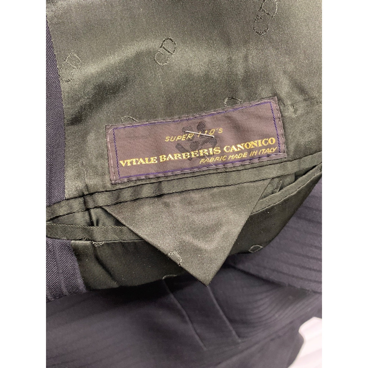 Vitale Barberis Canonico Mens Black Pinstripe Blazer Jacket Super 110s Wool Made