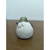 Baby Turtle Figurine Emerging From Egg - Hand-Painted Ceramic Miniature - Collectible Decor Piece