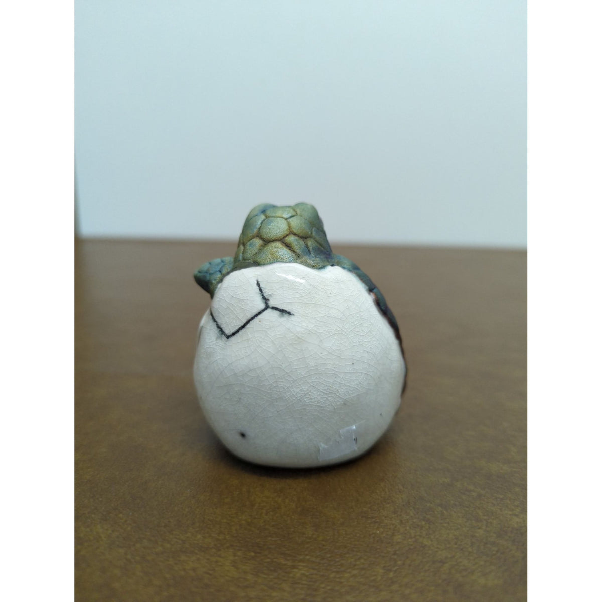 Baby Turtle Figurine Emerging From Egg - Hand-Painted Ceramic Miniature - Collectible Decor Piece