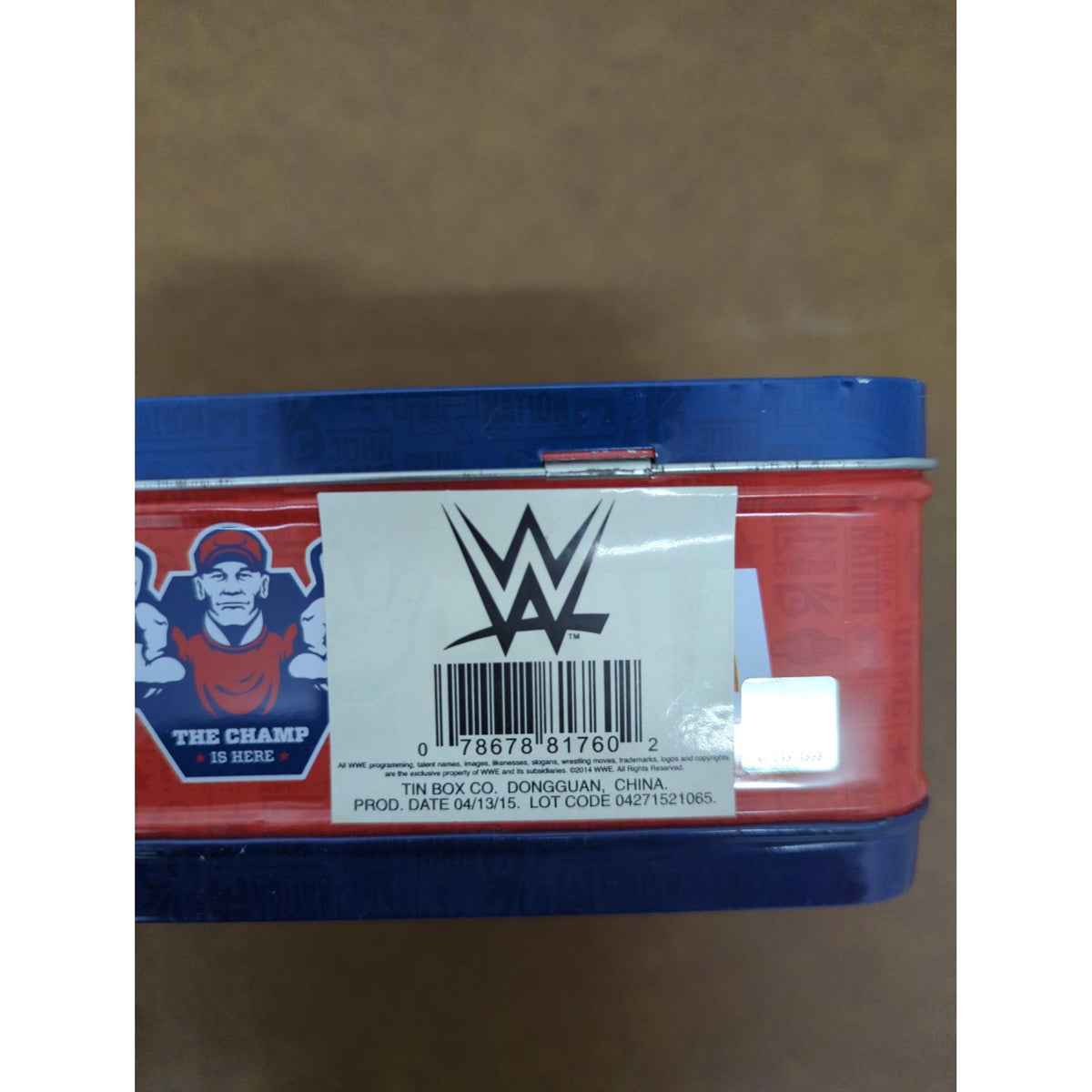 WWE John Cena Tin Lunch Box With Handle - 2015 Design - Collectible & Functional