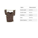 Brittany Black Brown Lace Pattern V-Neck Long Sleeve Top Size M