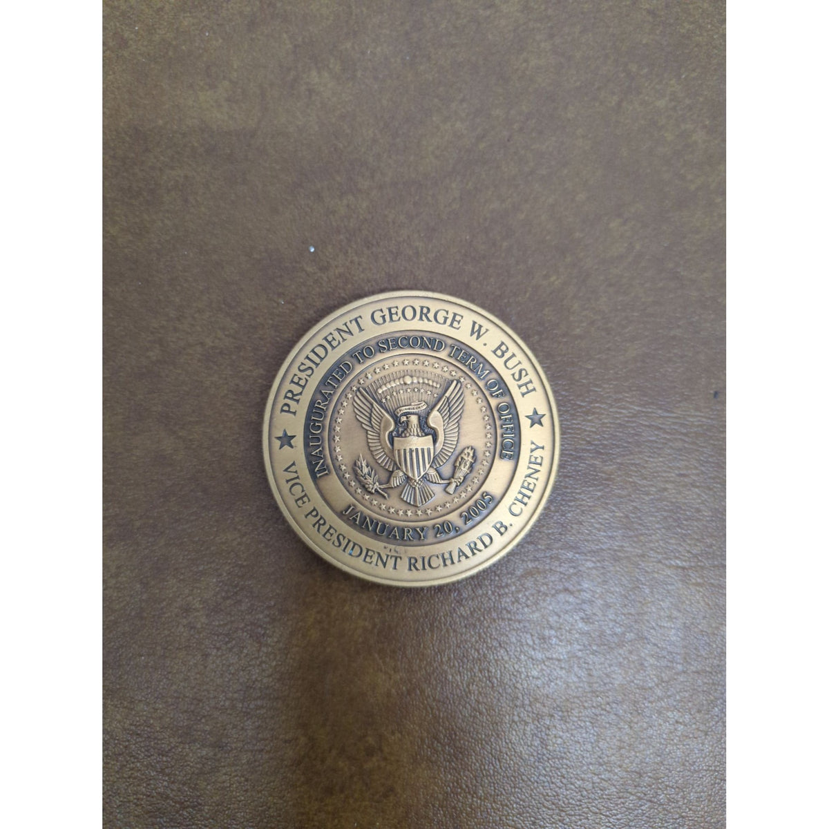 George W. Bush Inauguration January 20 2005 Commemorative Medal Presidential Seal 2 Inches Diameter