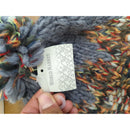 Knit Beanie & Gloves Set With Multicolor Pattern Accents Gray World Market New