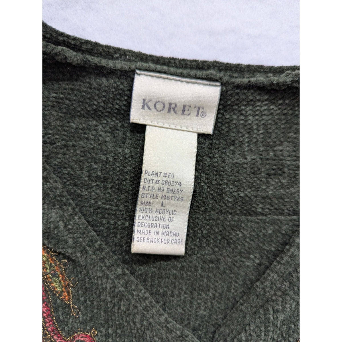 Vintage Koret Womens Embroidered Acrylic Vest
