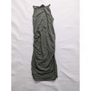 A Pea In The Pod Green Striped Maternity Dress L Ruched Sleeveless Casual Wear