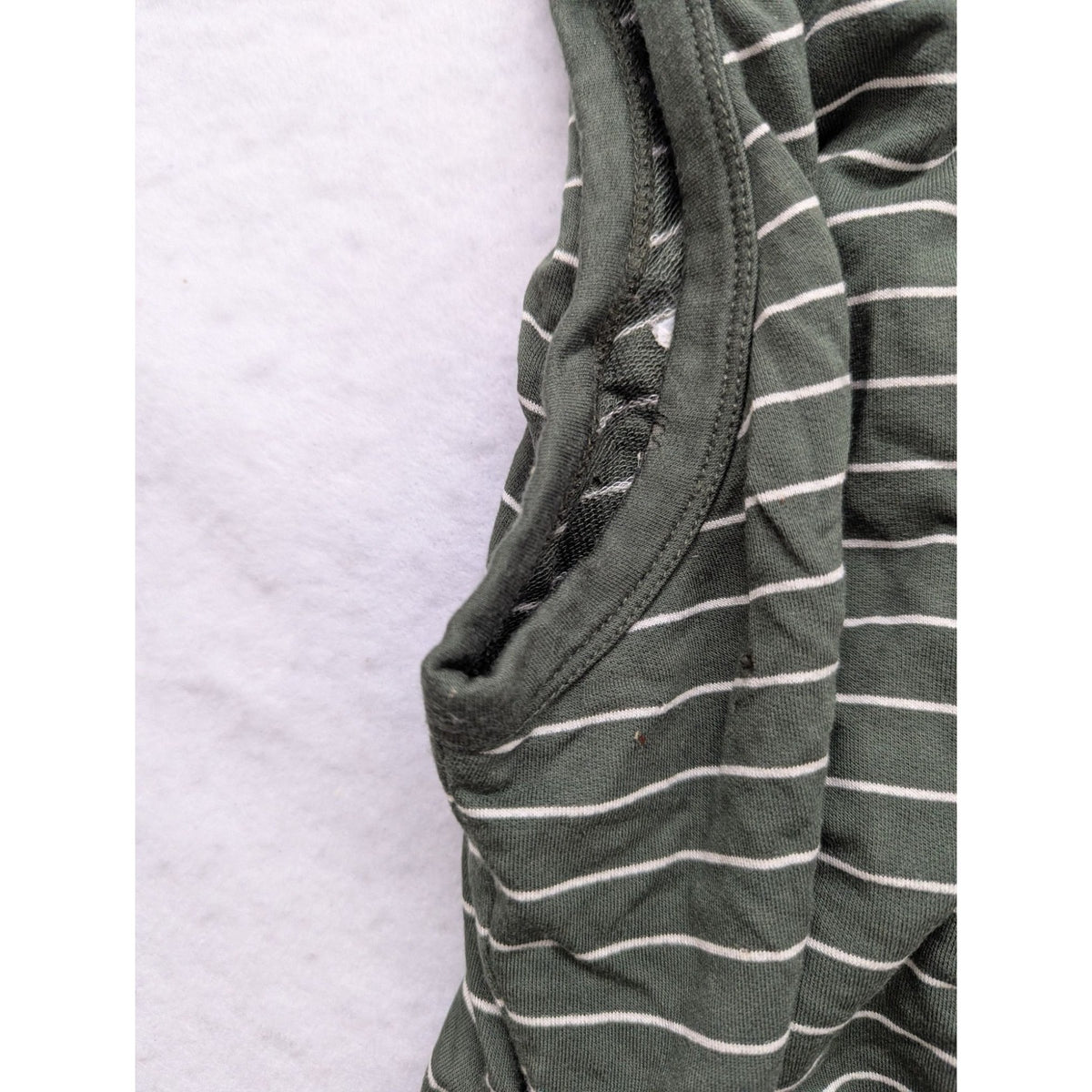 A Pea In The Pod Green Striped Maternity Dress L Ruched Sleeveless Casual Wear