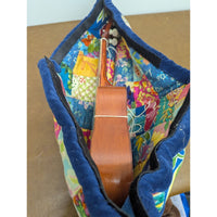 Handmade Patchwork Ukulele Case With Wooden Ukulele Floral Design