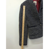 Banana Republic Womens Tweed Blazer Jacket Size 6 Navy & White Made Of Italian Fabric