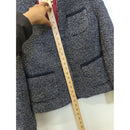 Banana Republic Womens Tweed Blazer Jacket Size 6 Navy & White Made Of Italian Fabric