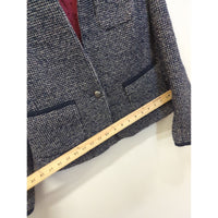 Banana Republic Womens Tweed Blazer Jacket Size 6 Navy & White Made Of Italian Fabric